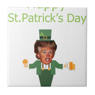 st patricks trump leprechaun kakelplatta