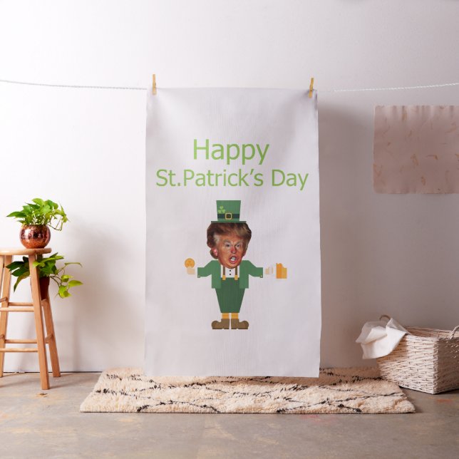 st patricks trump leprechaun-väv tyg (In Situ)