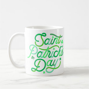 St. Patrick's Typography Lycklig Whimsical Shamro Kaffemugg