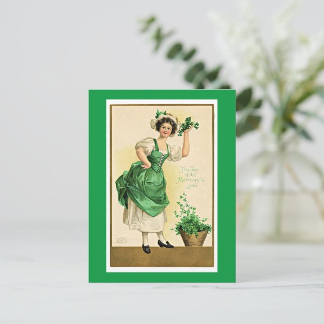 St. Patrick's vintage affisch Vykort (Stående Fram)