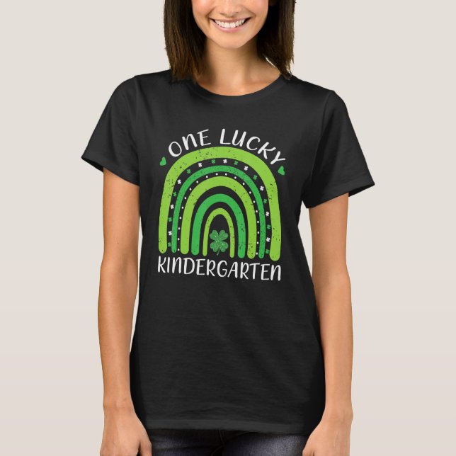 St Patricku2019s Dag 1 Lucky Kindergarten Teache T Shirt (Framsida)