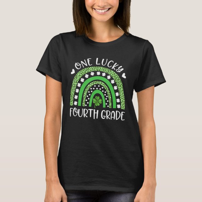 St Patricku2019s Dag ett Lucky Fjärde Klass Teache T Shirt (Framsida)