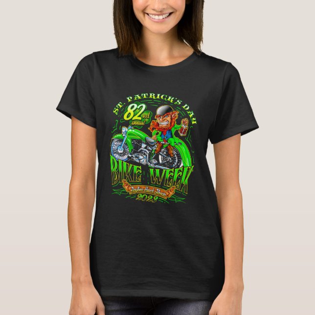 St Patricku2019s Day Bike Week Daytona Beach Flori T Shirt (Framsida)