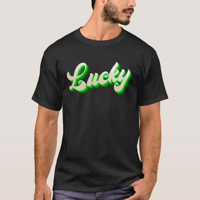 St Patricku2019s Day Vibrant Gothic Vivid Green Lu T Shirt (Framsida)