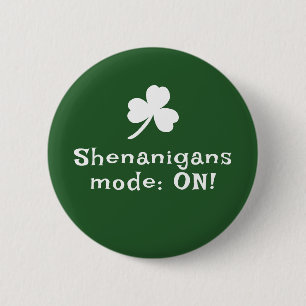 St. Patric's Day, lustig text, schamprock Button Knapp