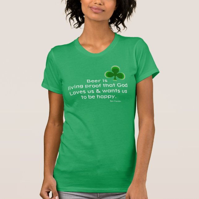 St.Patric's day lustiga ölcitat och schamprock T Shirt (Framsida)