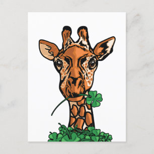 St. Patriks Dag Giraff Vykort
