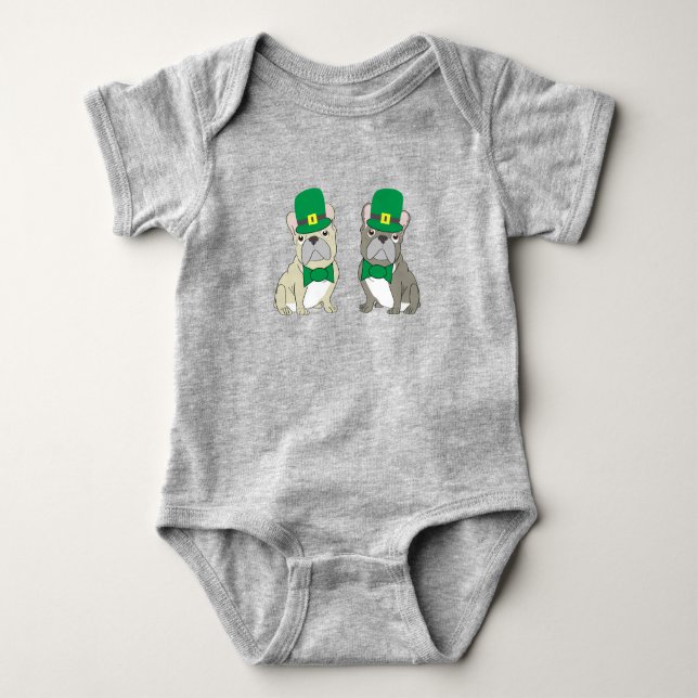 St. Patriks franska bulldoggar T Shirt (Framsida)