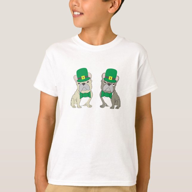 St. Patriks franska bulldoggar T Shirt (Framsida)