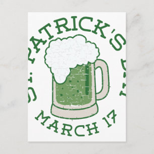 st patrioter, nödsakad grönt öl vykort