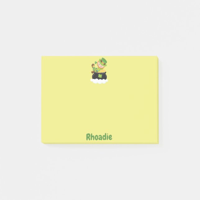 St. Pats dag Leprechaun Post-it Block (Framsida)