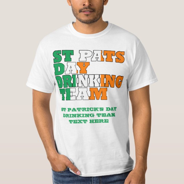 St Pats Day Drinking Team Tee Shirt (Framsida)
