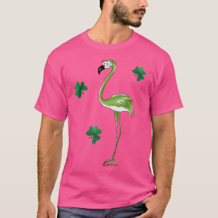 St Pats Day Grönt Irish Flamingo Lucky Shamrocks T Shirt