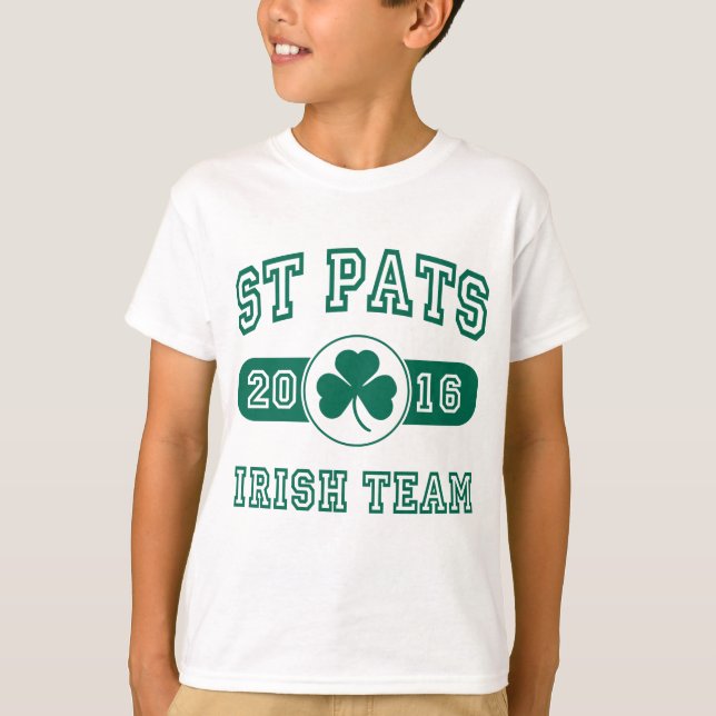 St Pats Irländska Team 2016 Tee Shirt (Framsida)