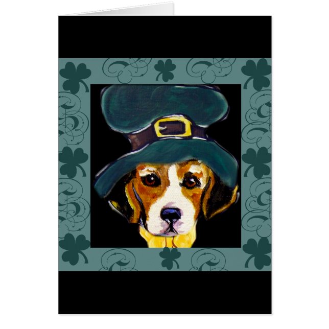 St. Patty Beagle Hälsningskort (Framsidan)