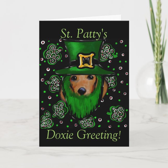 St. Patty Doxie Hälsning Kort (Framsida)