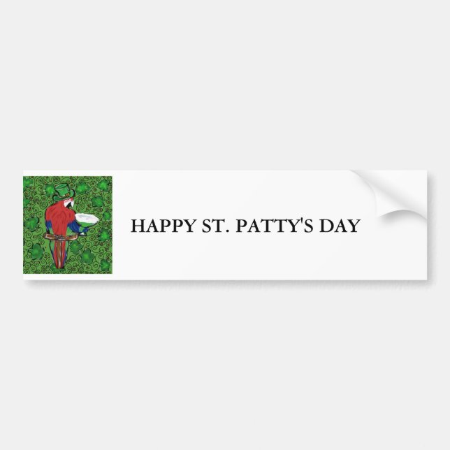St Patty Papegoja Bildekal (Framsidan)