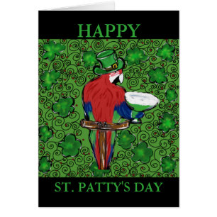 St Patty Papegoja Hälsningskort