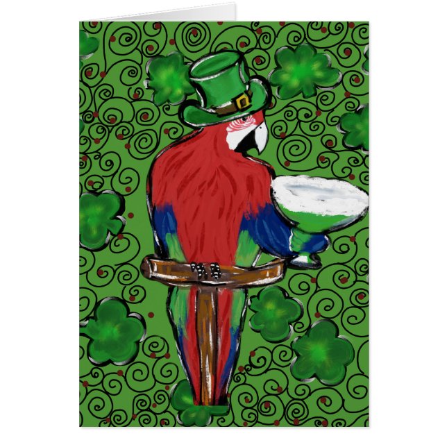 St. Patty Parrot Hälsningskort (Framsidan)