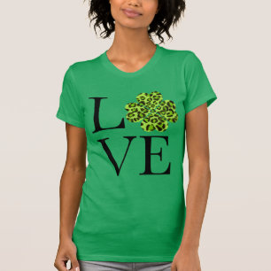 St. Patty’s dag Grön gepard shamrock T Shirt