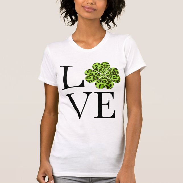 St. Patty’s dag Grön gepard shamrock     T Shirt (Framsida)