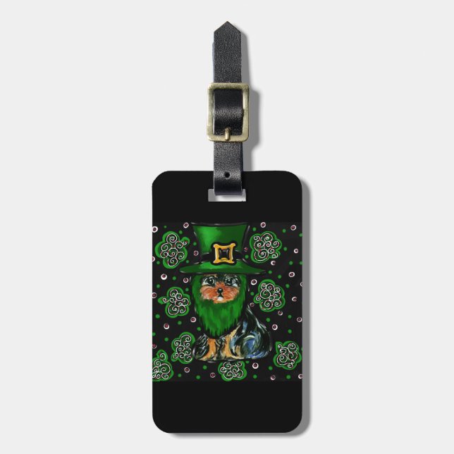 St. Patty Yorkie Poo Bagagebricka (Vertikal Framsida)