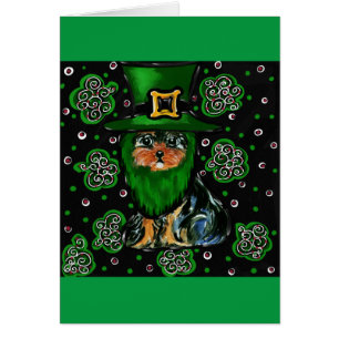 St. Patty Yorkie Poo Hälsningskort