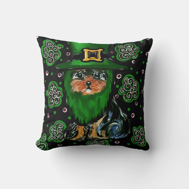 St. Patty Yorkie Poo Kudde (Framsida)