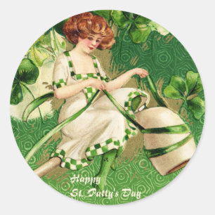 St. Patty's Day Flicker Sticker Runt Klistermärke