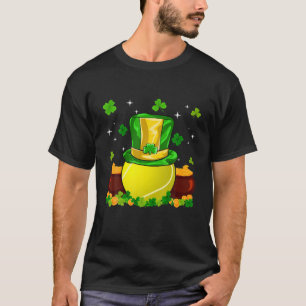 St Pattys Day Tennis Irish Hat Sport Älskare Match T Shirt