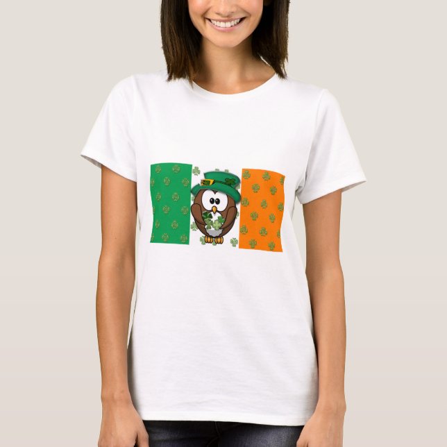 St. Patty's Day-uggla T-shirt (Framsida)
