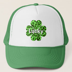 St. Pattys Grönt cheetah leopard shamrock Keps