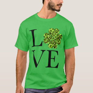 St. Pattys Grönt cheetah leopard shamrock T Shirt