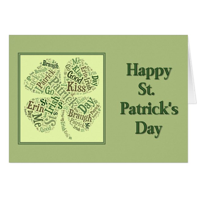 St. Pattys Klöver Collage Hälsningskort (Framsidan Horizontal)