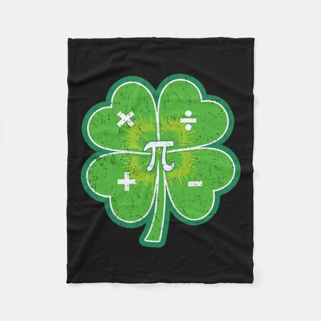 St Pattys Pi Day St patricks day Shamrock Lucky Mo Fleecefilt (Framsidan)