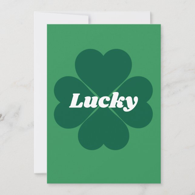 St. Pattys Shamrocks | grönt klöver med tur Inbjudningar (Framsida)