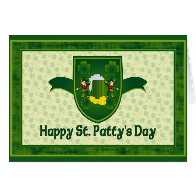 St. Pattys Shield Hälsningskort (Framsidan Horizontal)