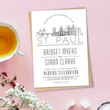 St. Paul Bröllop | Stiliserad Skyline-inbjudan