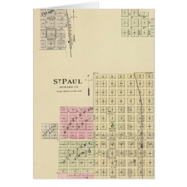 St. Paul, Marquette och St. Joe, Nebraska Hälsningskort (Framsidan)