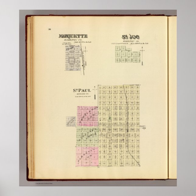 St. Paul, Marquette och St. Joe, Nebraska Poster (Framsidan)