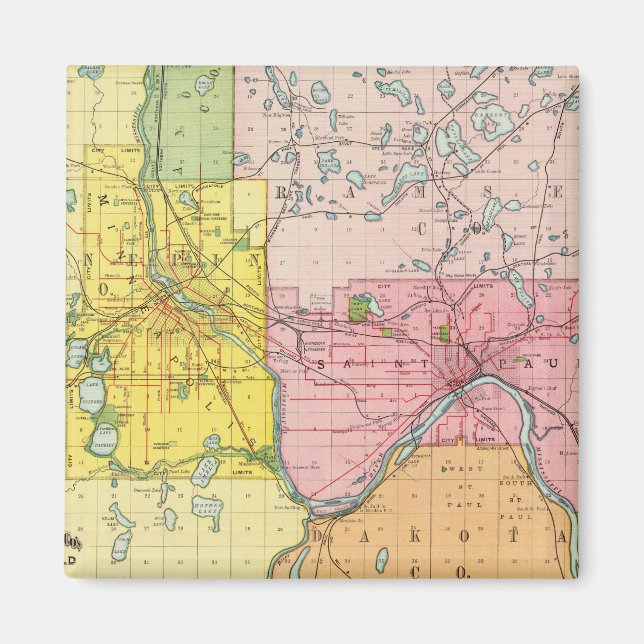 St. Paul, Minneapolis, Minnesota Magnet (Framsidan)