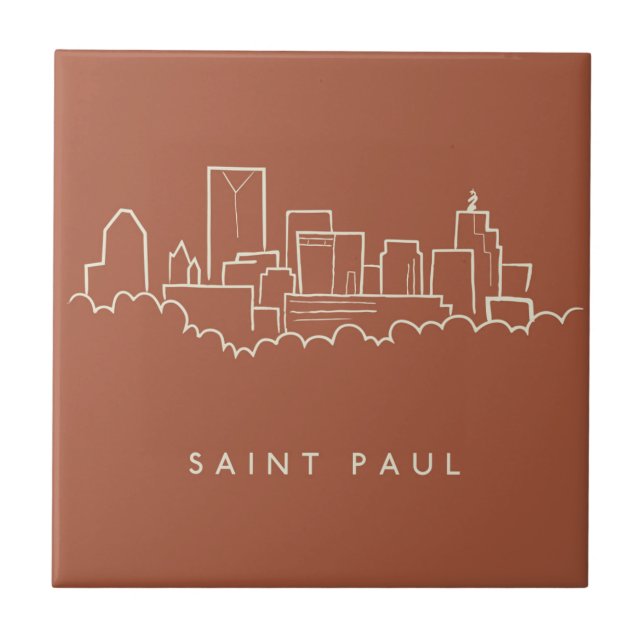 St Paul Minnesota horisont Kakelplatta (Framsidan)
