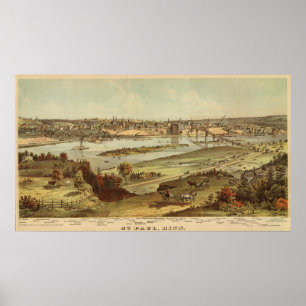St Paul Minnesota Lithograph 2 Poster