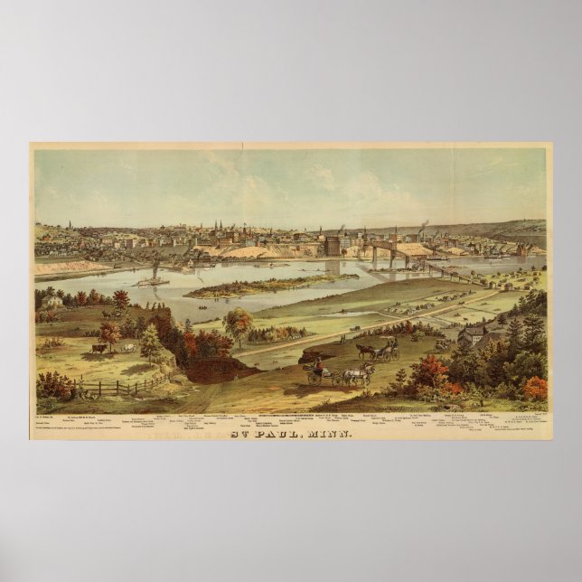 St. Paul, Minnesota Lithograph 2 Poster (Framsidan)