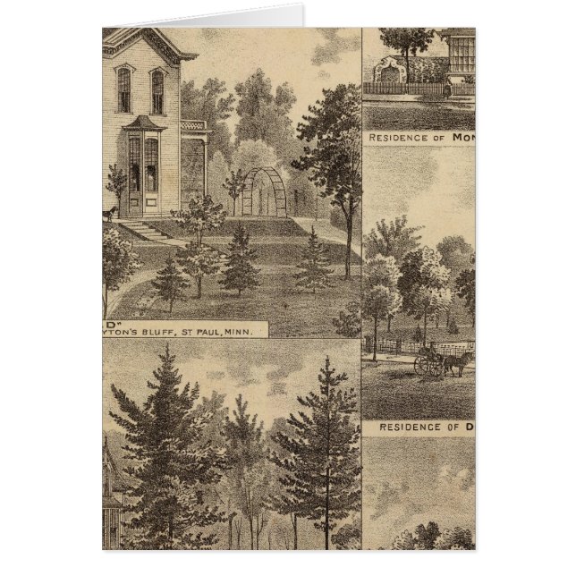 St. Paul, Minnesota Lithograph Hälsningskort (Framsidan)