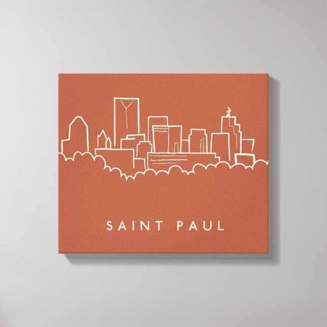 St. Paul, Minnesota Skyline Canvastryck (Framsida)