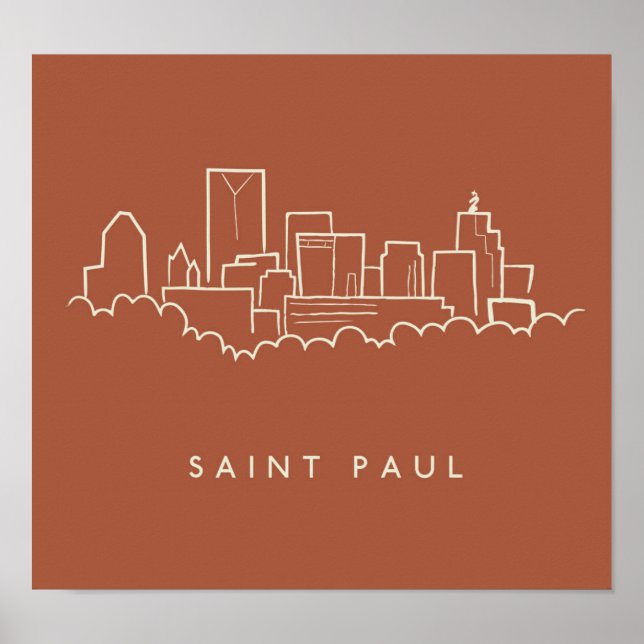 St. Paul, Minnesota Skyline Poster (Framsidan)