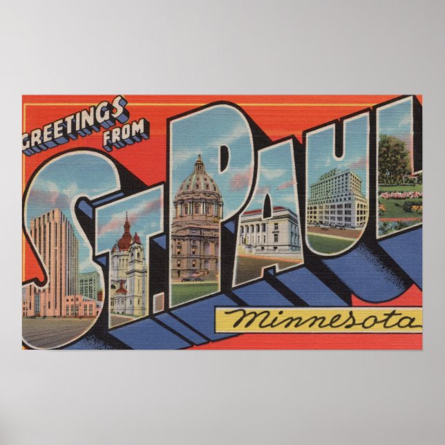 St. Paul, Minnesota - Stora Brev Scenes Poster (Framsidan)