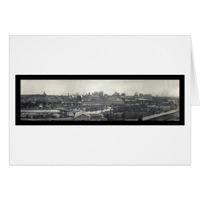 St Paul MN Skyline Photo 1915 Hälsningskort (Framsidan Horizontal)