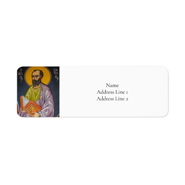 St. Paul Orthodox Christian Icon Returadress Etikett (Framsidan)